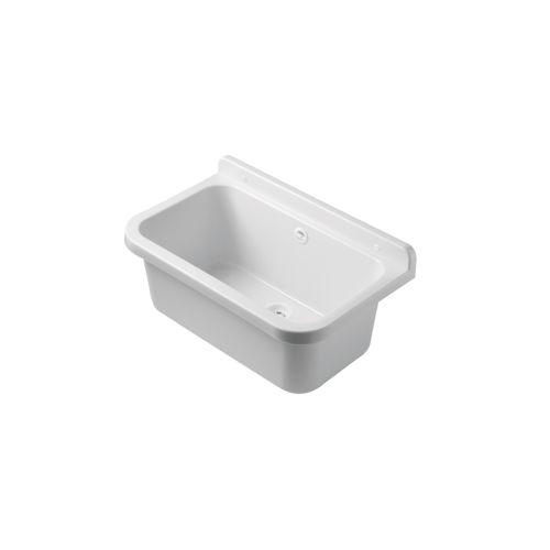 CR pilozza a muro 55 cm lavabo lavatoio esterno/ interno sospeso in resina bianco